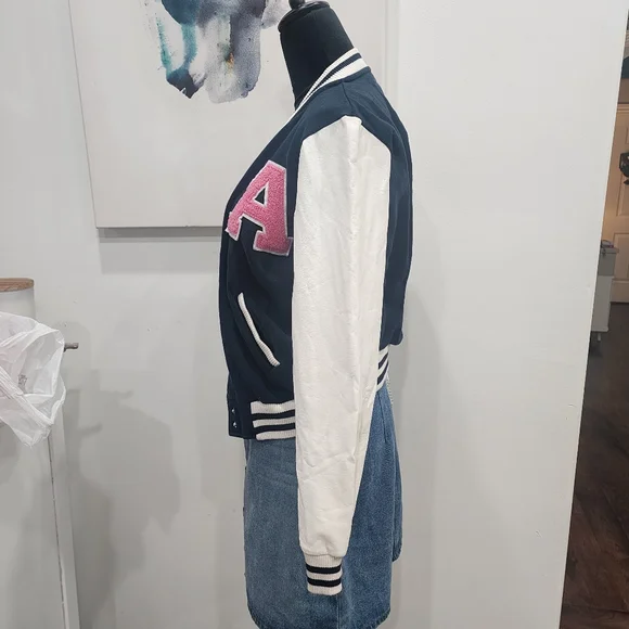 [ reflex] Juniors size Medium, cutest letterman jacket w/ pink "A" - Picture 7 of 16